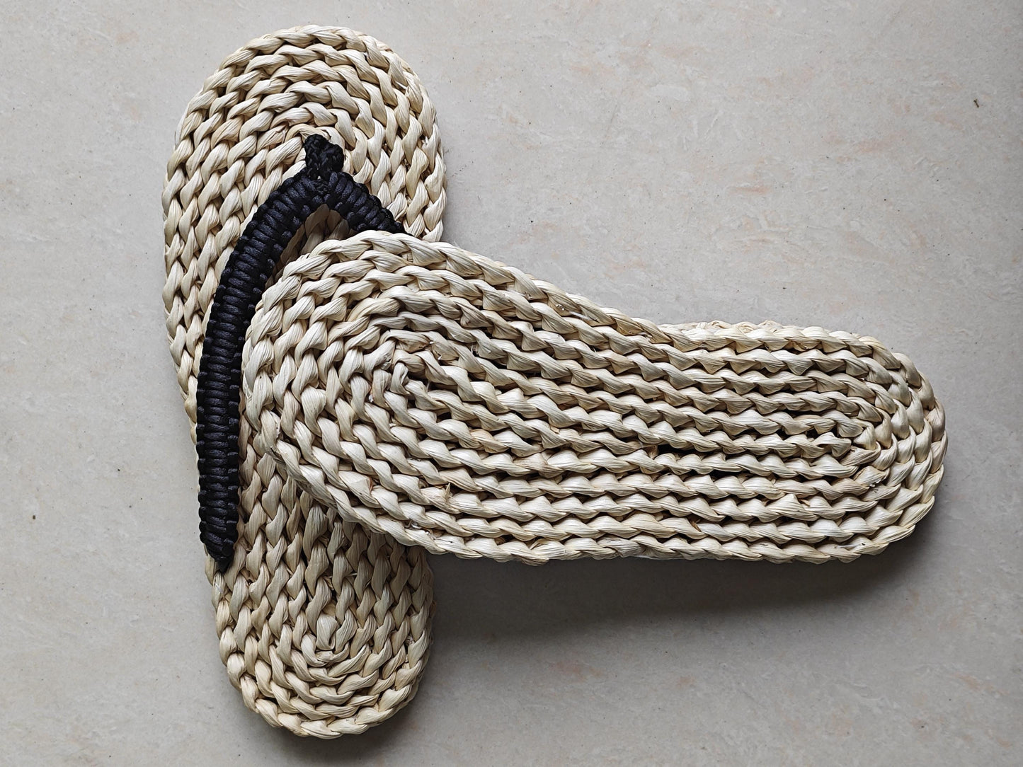 Hemp & Rattan Summer Men Slippers, Rattan Bath Room Sandals, Flip Flops Handwoven Rattan Beach Sandals, Breathable Plastic Free Sandals