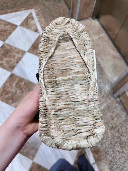 Handwoven Hemp & Rattan Slippers Thai Straw Sandals, Eco-friendly Footwear, Unisex Open Toe Slippers, Handmade Straw Slippers For Home Gift