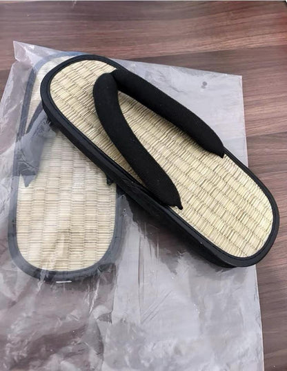 Japanese Tatami Flip Flops，natural Straw House Slippers, Summer Flip Flops For Indoor, Handmade Boho Flip Flops, Summer Sandals For Men