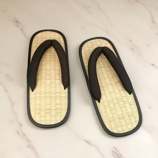 Japanese Tatami Flip Flops，natural Straw House Slippers, Summer Flip Flops For Indoor, Handmade Boho Flip Flops, Summer Sandals For Men