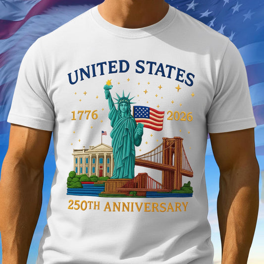 250th Anniversary USA Shirt, Bald Eagle American Flag Tee, 1776–2026 Shirt, 100% Cotton Multicolor Full Size S-5XL, Independence Day Gift