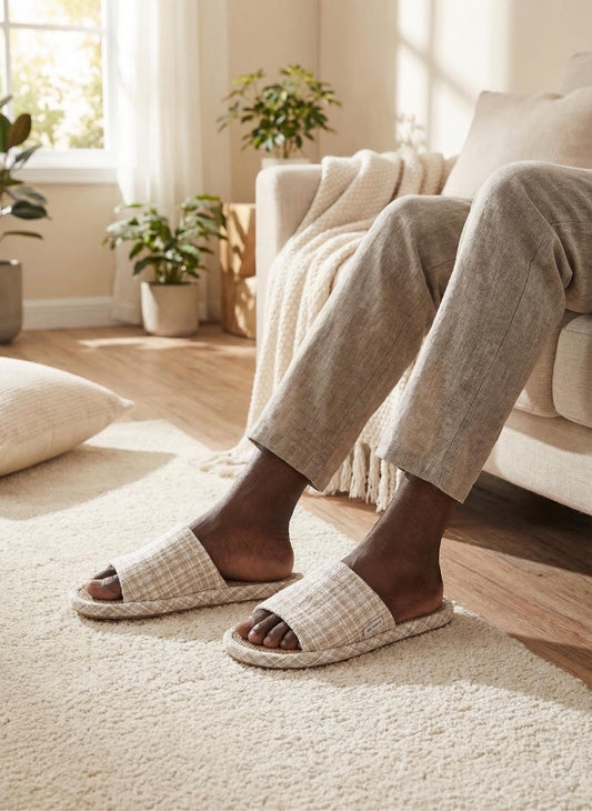 Linen Summer Slippers, Breathable Open Toe House Sandals, Non-slip Pvc Sole, Living Room Sandals For Men, Soft Slippers For Women